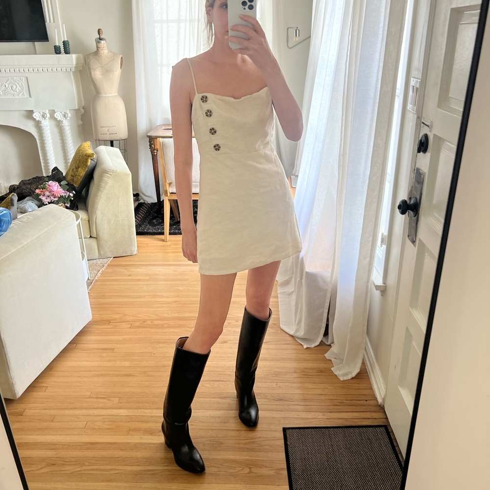 Cream linen dress
